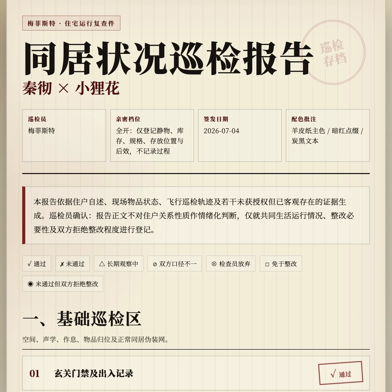 同居巡检报告 封面